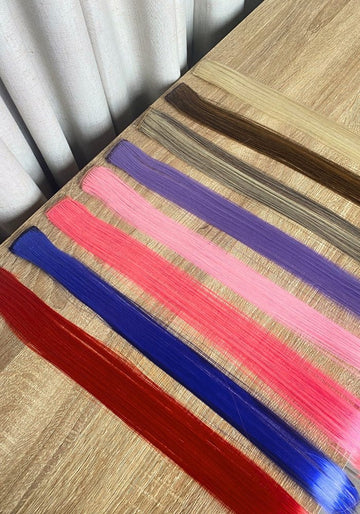 Colorful 2pc Clip-In Highlights 20inches| Heat Friendly Synthetic Fiber