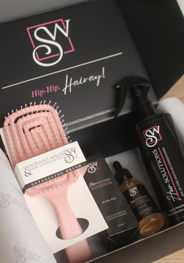 SW Hair Solutions | Hair Growth & Heat Protectant Set – Biotin Oil, Leave-In Conditioner & Detangling Brush